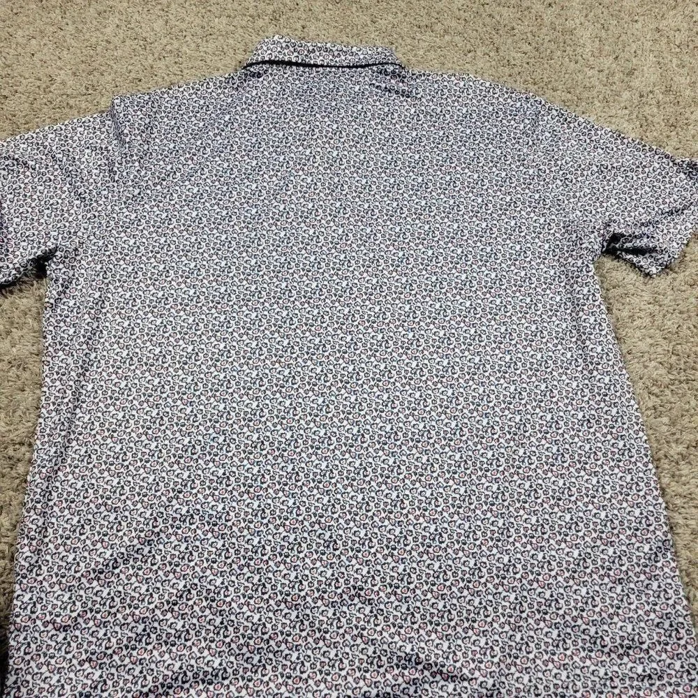 Maelreg Polo Shirt Mens 2XL Geometric Golf Short Sleeve Performance - Picture 6 of 7